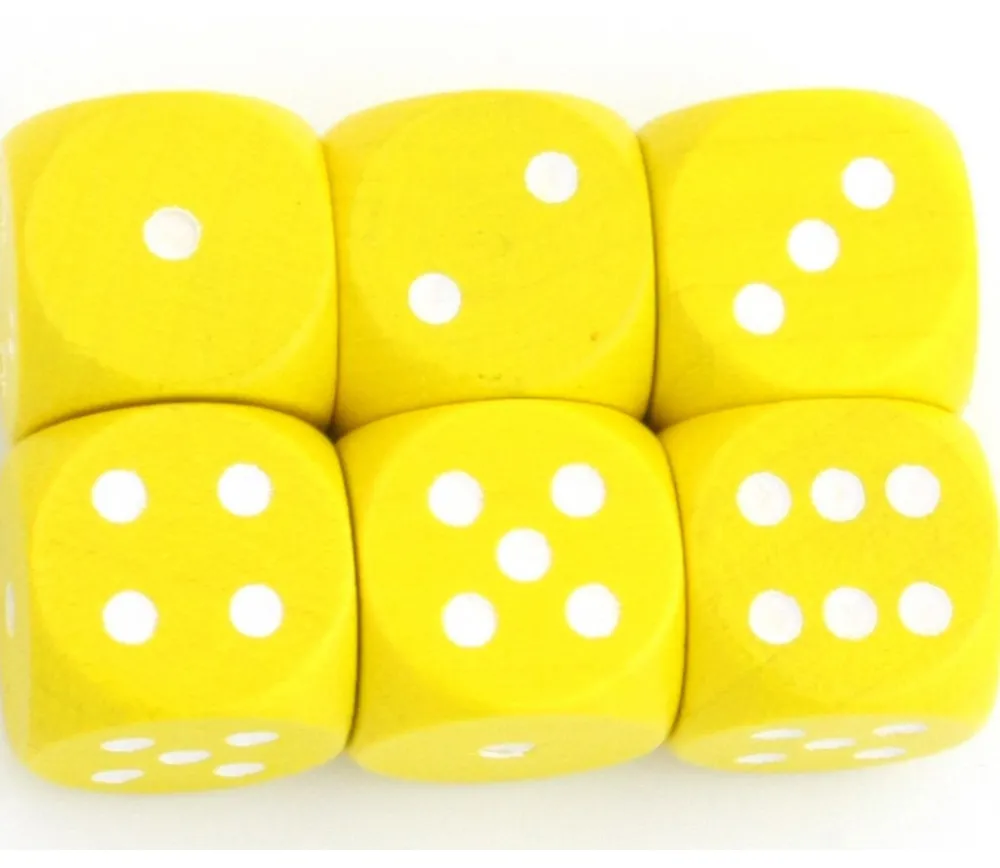 Tout Pour le Jeu Dé jaune en bois 16 mm de 1 à 6 pour jeu de société
