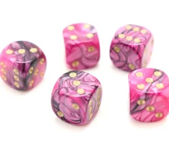 Tout Pour le Jeu Dé mélange rose noir design effet artistique 15 mm points dorés