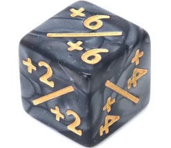 Tout Pour le Jeu Dé modificateur D6 positif noir perlé +1 à +6