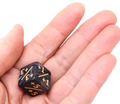 Tout Pour le Jeu Dé modificateur D6 positif noir perlé +1 à +6