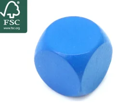 Tout Pour le Jeu Dé neutre bleu 16 mm en bois sans marquage hêtre à l'unité