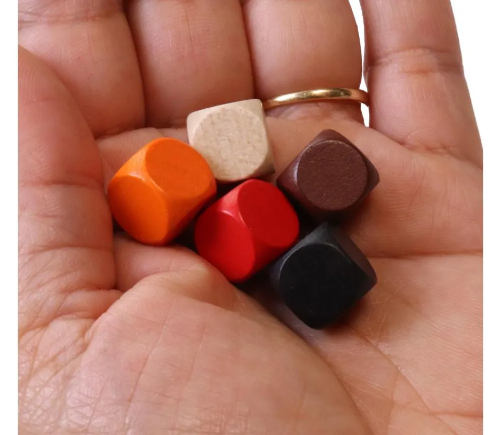 Tout Pour le Jeu Dé neutre en bois 12 mm naturel ou coloré pour jeu