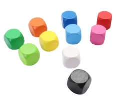 Tout Pour le Jeu Dé neutre noir 16 mm en bois hêtre sans marquage à l'unité