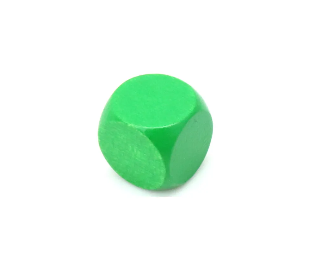 Tout Pour le Jeu Dé neutre vert 16 mm en bois sans marquage hêtre à l'unité