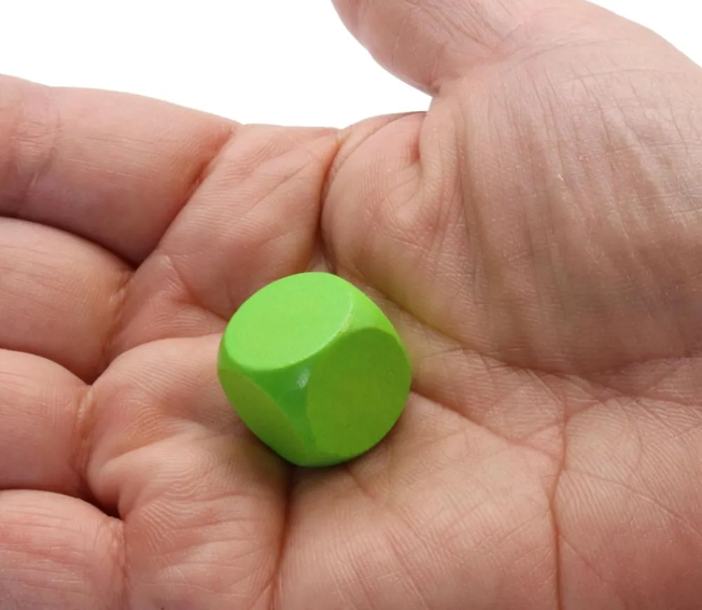 Tout Pour le Jeu Dé neutre vert clair 16 mm en bois hêtre sans marquage à l'unité