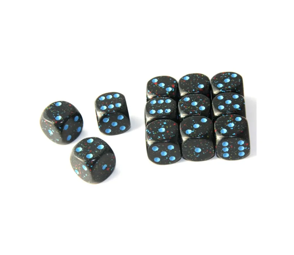 Tout Pour le Jeu Dé noir ciel étoilé 16 mm chessex points bleus