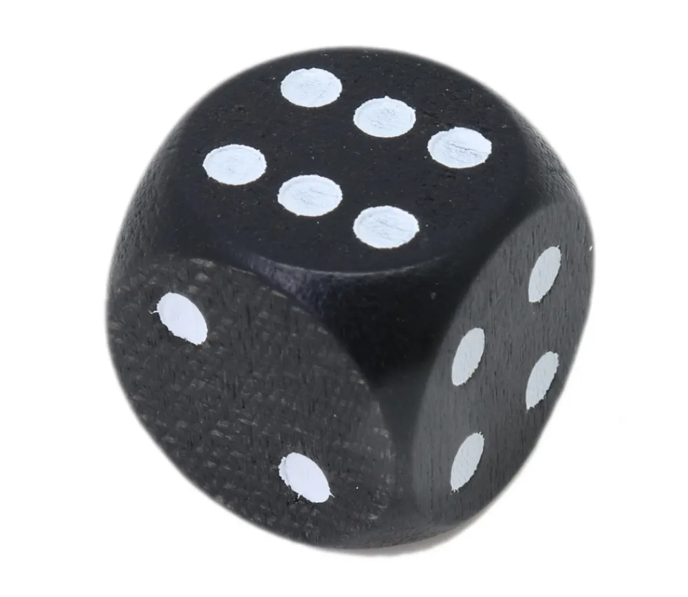 Tout Pour le Jeu Dé noir en bois 16 mm de 1 à 6 pour jeu de société