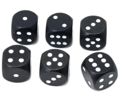 Tout Pour le Jeu Dé noir en bois 16 mm de 1 à 6 pour jeu de société