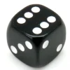 Tout Pour le Jeu Dé noir en plastique 12 mm de 1 à 6 pour jeu de société