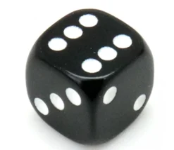 Tout Pour le Jeu Dé noir en plastique 12 mm de 1 à 6 pour jeu de société