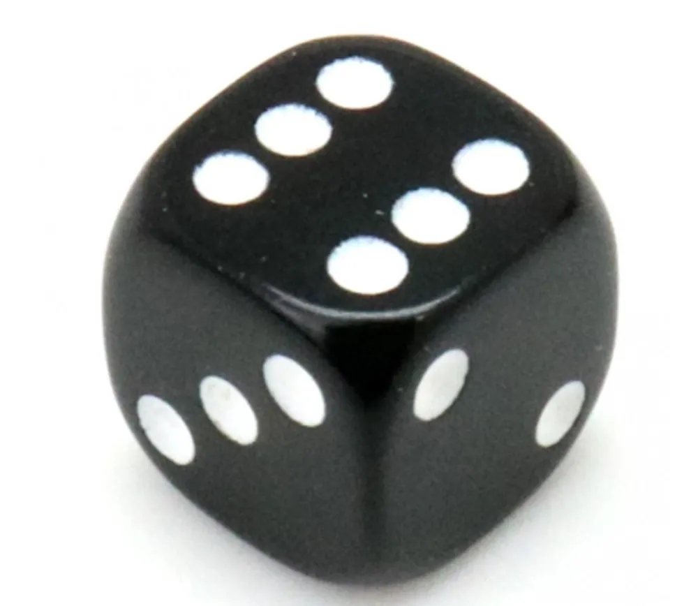Tout Pour le Jeu Dé noir en plastique 12 mm de 1 à 6 pour jeu de société
