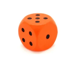 Tout Pour le Jeu Dé orange points noirs en bois 16 mm de 1 à 6 pour jeu de société