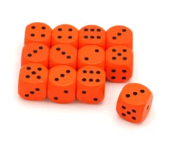 Tout Pour le Jeu Dé orange points noirs en bois 16 mm de 1 à 6 pour jeu de société