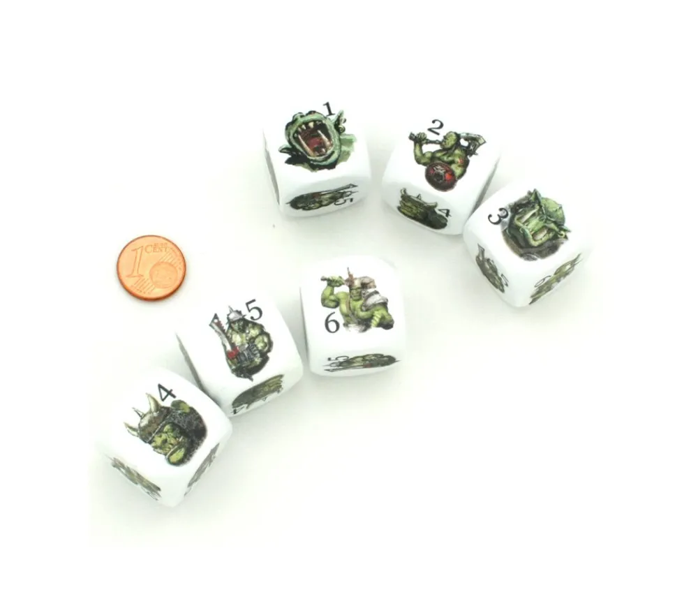 Tout Pour le Jeu Dé ORC en couleur 6 faces de 1 à 6 en 22 mm