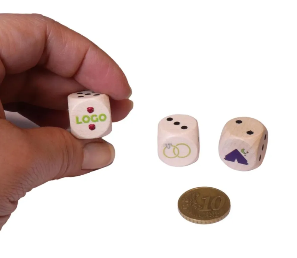 Tout Pour le Jeu Dé personnalisé 16 mm en bois neutre : 1 face avec votre image