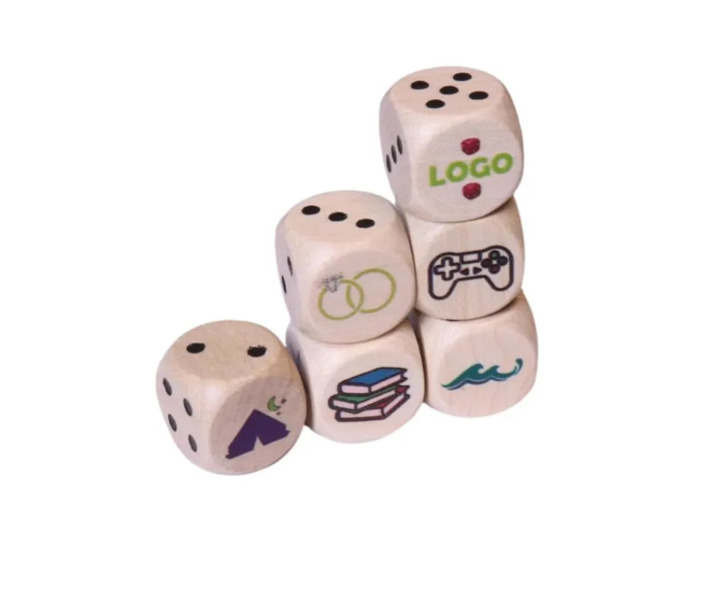Tout Pour le Jeu Dé personnalisé 16 mm en bois neutre : 1 face avec votre image