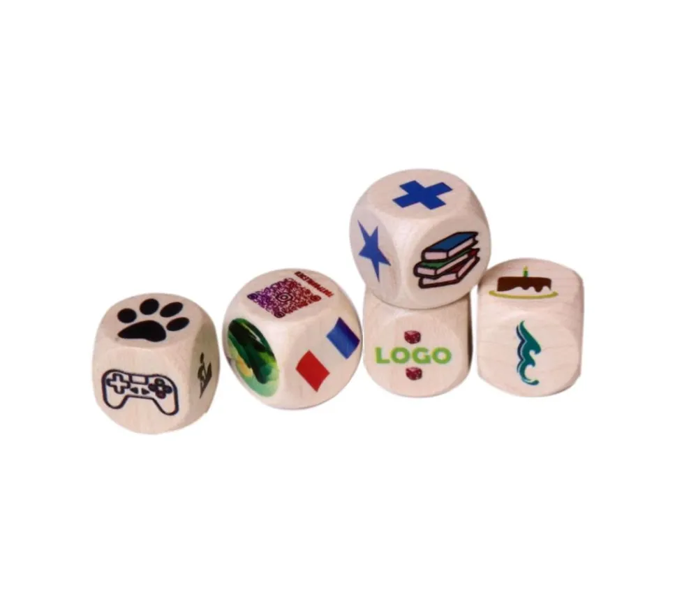 Tout Pour le Jeu Dé personnalisé 16 mm en bois : 6 faces personnalisées avec vos images