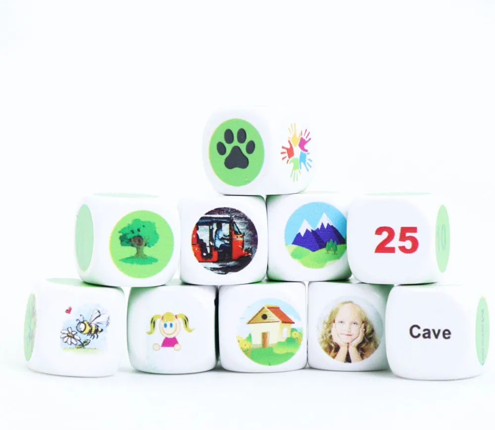 Tout Pour le Jeu Dé personnalisé 16 mm en plastique : 6 faces personnalisées avec vos images