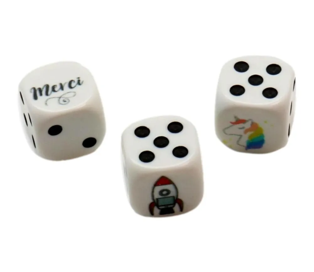Tout Pour le Jeu Dé plastique personnalisé 16 mm : 1 face personnalisée avec votre image