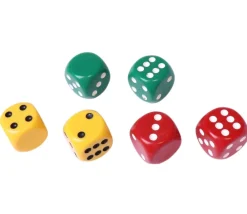 Tout Pour le Jeu Dé Points 1 à 5 et 1 face neutre en plastique coloré 25 mm