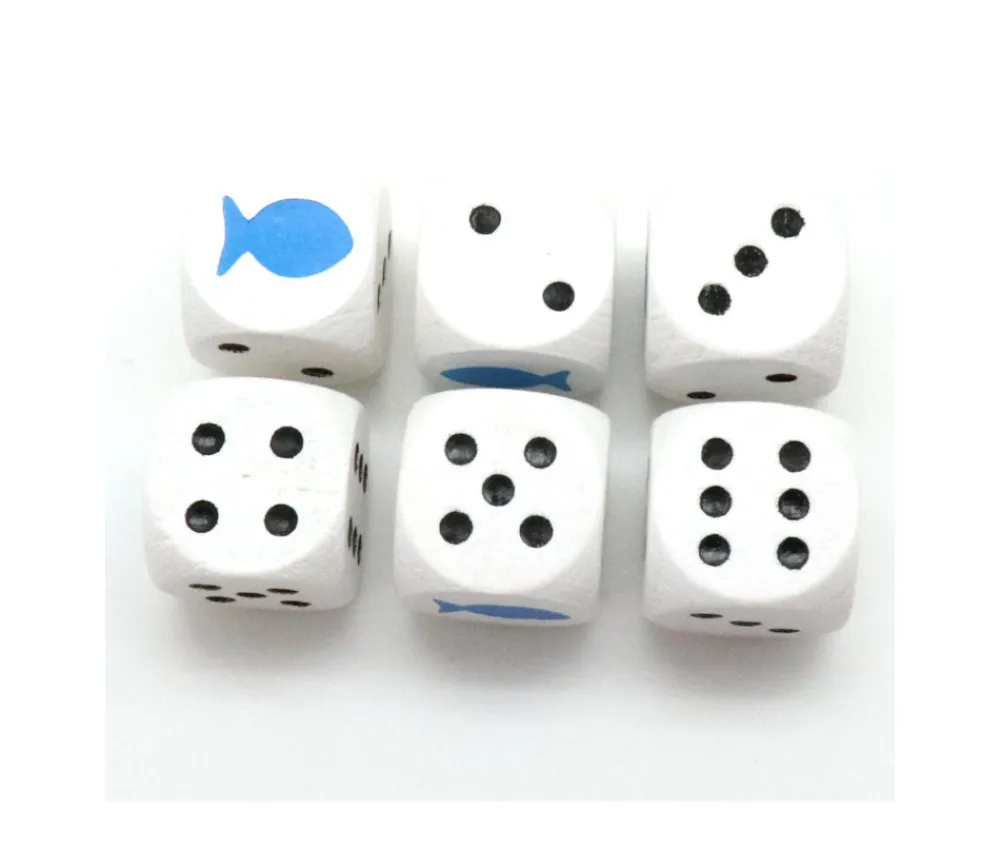 Tout Pour le Jeu Dé poisson 16 mm en bois 23456