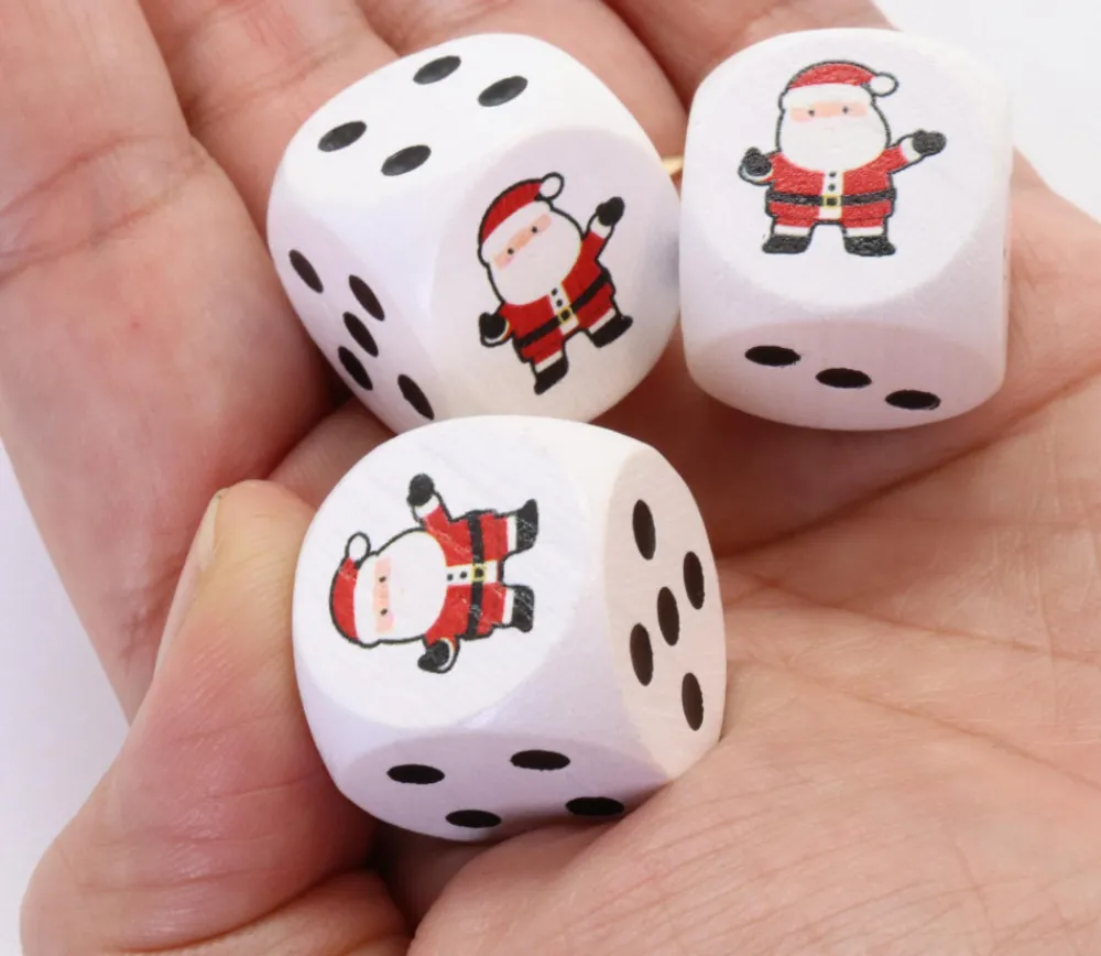 Tout Pour le Jeu Dé père noel spécial fête 2 cm en bois