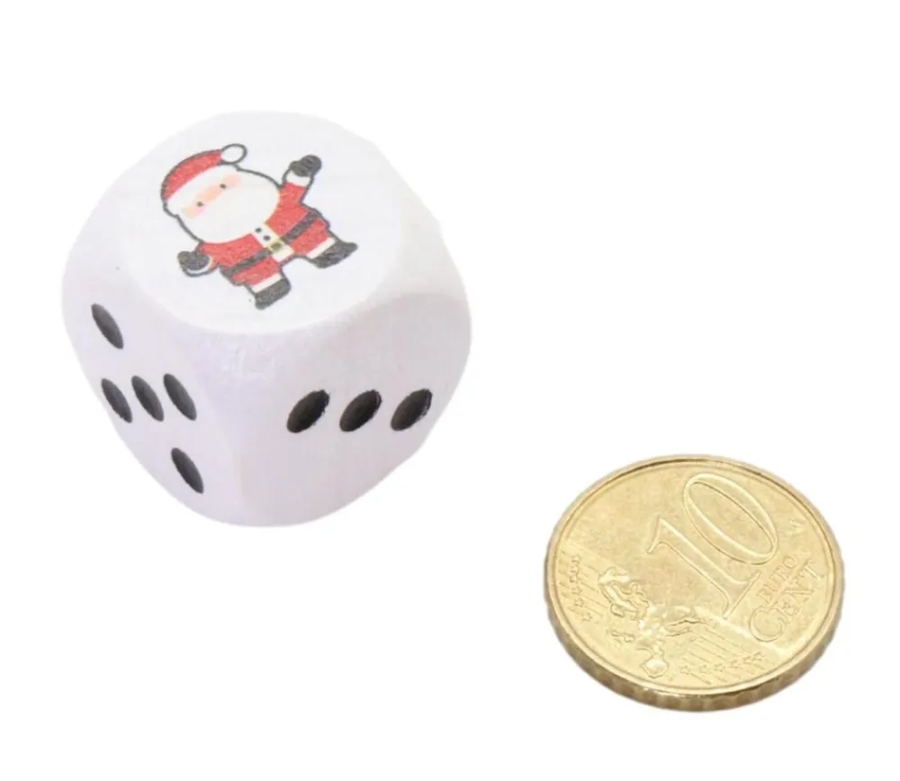Tout Pour le Jeu Dé père noel spécial fête 2 cm en bois