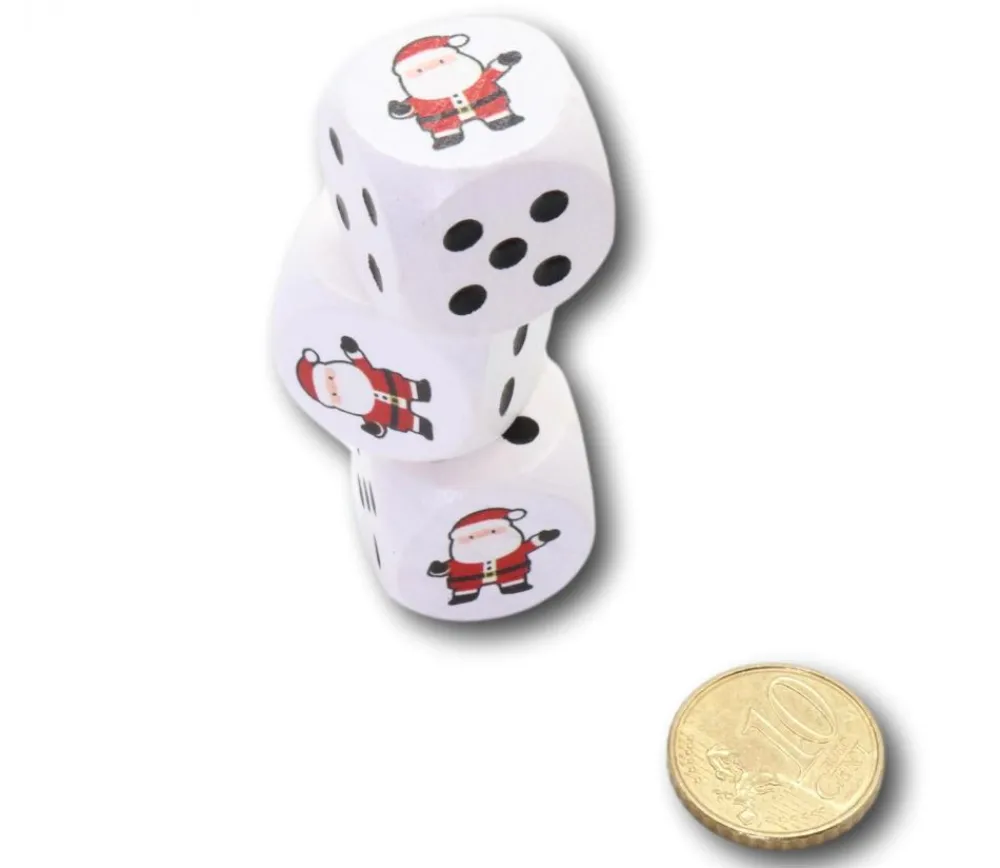 Tout Pour le Jeu Dé père noel spécial fête 2 cm en bois