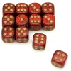 Tout Pour le Jeu Dé rouge pailletté chessex 16 mm points dorés
