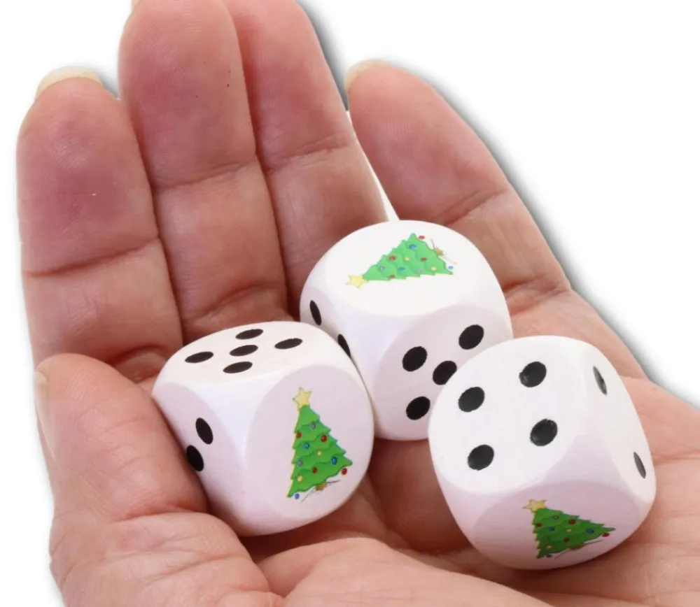 Tout Pour le Jeu Dé sapin de Noël spécial fête 2 cm en bois