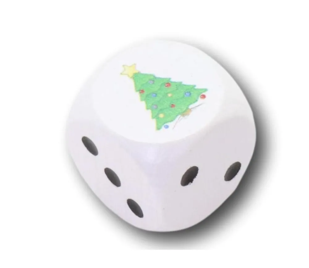Tout Pour le Jeu Dé sapin de Noël spécial fête 2 cm en bois