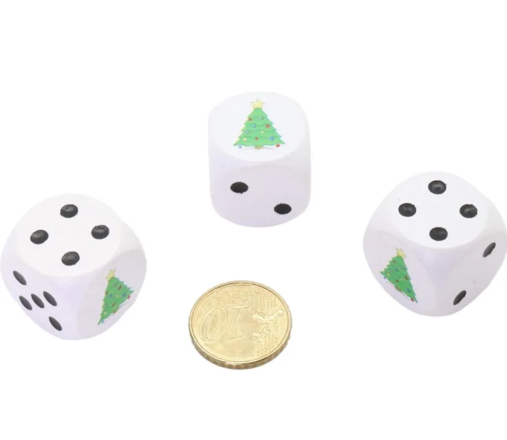 Tout Pour le Jeu Dé sapin de Noël spécial fête 2 cm en bois