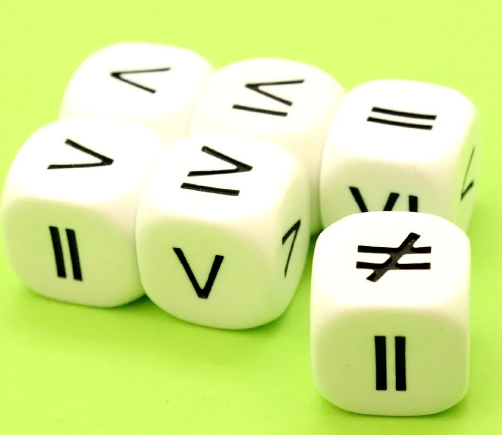 Tout Pour le Jeu Dé signe comparaison égal différent plus grand et plus petit