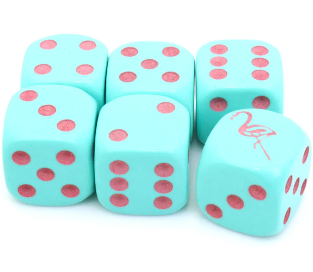 Tout Pour le Jeu Dé spécial flamant rose 23456 taille 16 mm