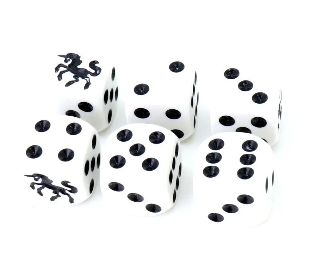 Tout Pour le Jeu Dé spécial licorne noire 23456 taille 16 mm