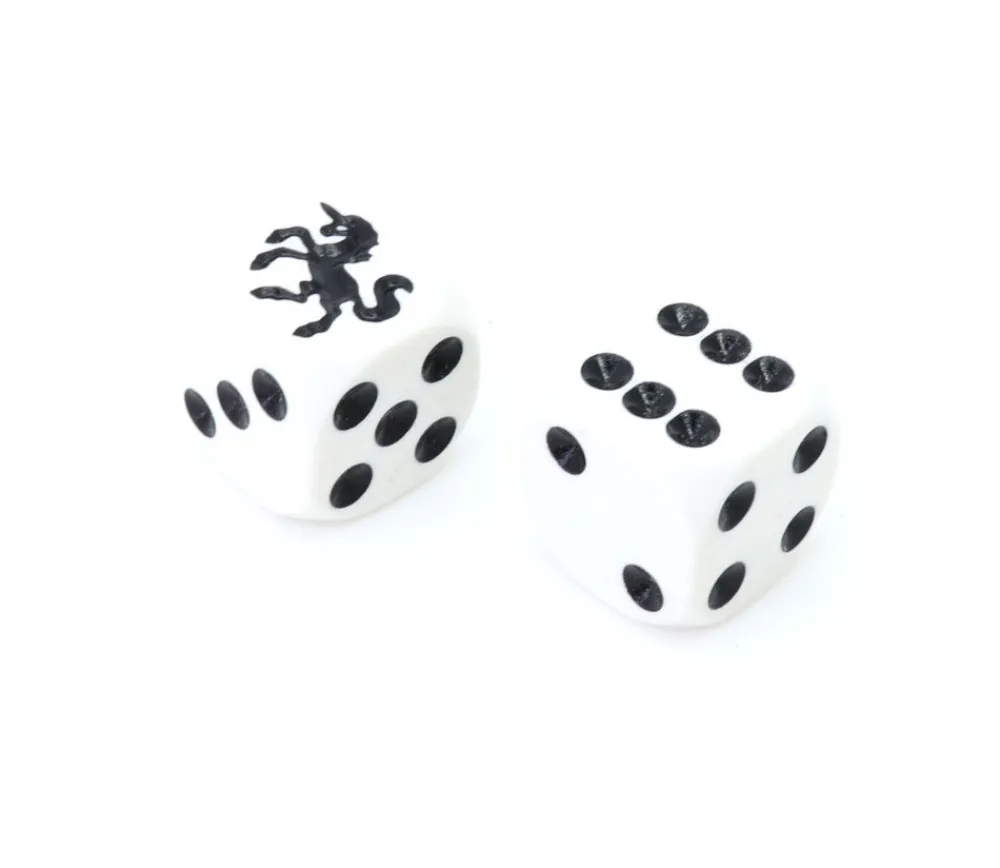 Tout Pour le Jeu Dé spécial licorne noire 23456 taille 16 mm