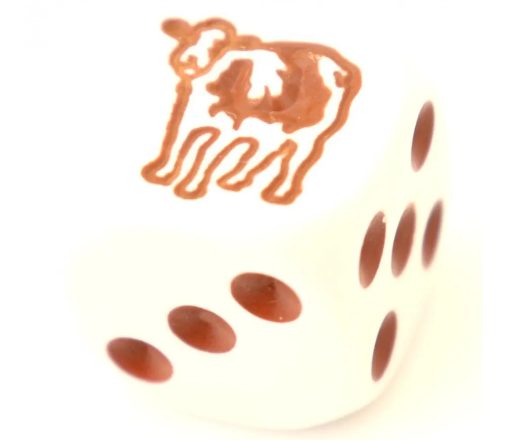 Tout Pour le Jeu Dé spécial vache marron 23456 taille 16 mm