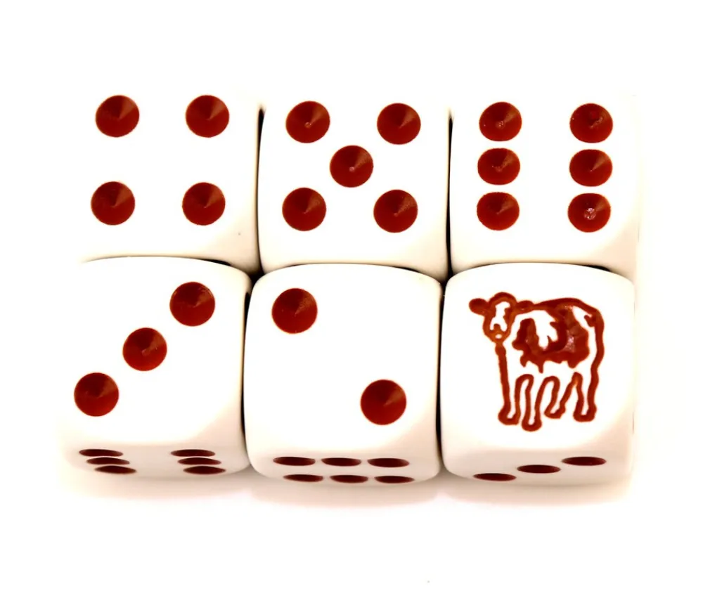 Tout Pour le Jeu Dé spécial vache marron 23456 taille 16 mm