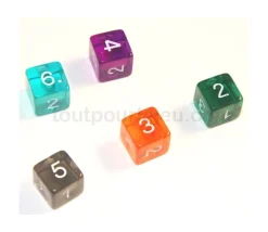 Tout Pour le Jeu Dé translucide chiffre acrylique 14 mm à l'unité (couleur au hasard)