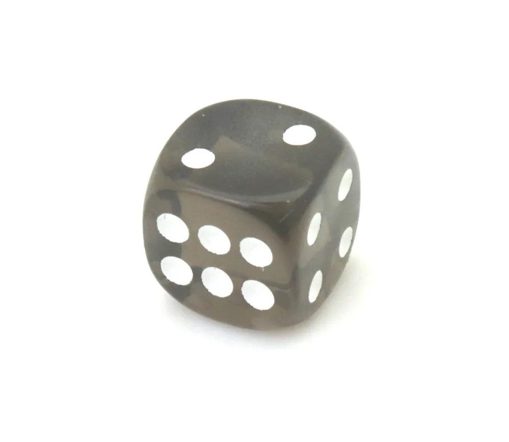Tout Pour le Jeu Dé translucide NOIR gris 16 mm