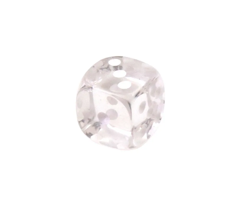 Tout Pour le Jeu Dé translucide transparent blanc 16 mm