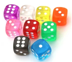 Tout Pour le Jeu Dé translucide transparent blanc 16 mm