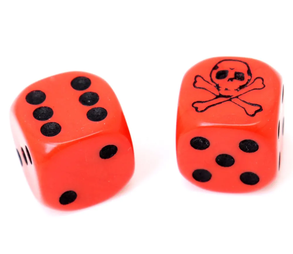 Tout Pour le Jeu Dé tête de mort Pirate 16 mm (couleur au hasard)