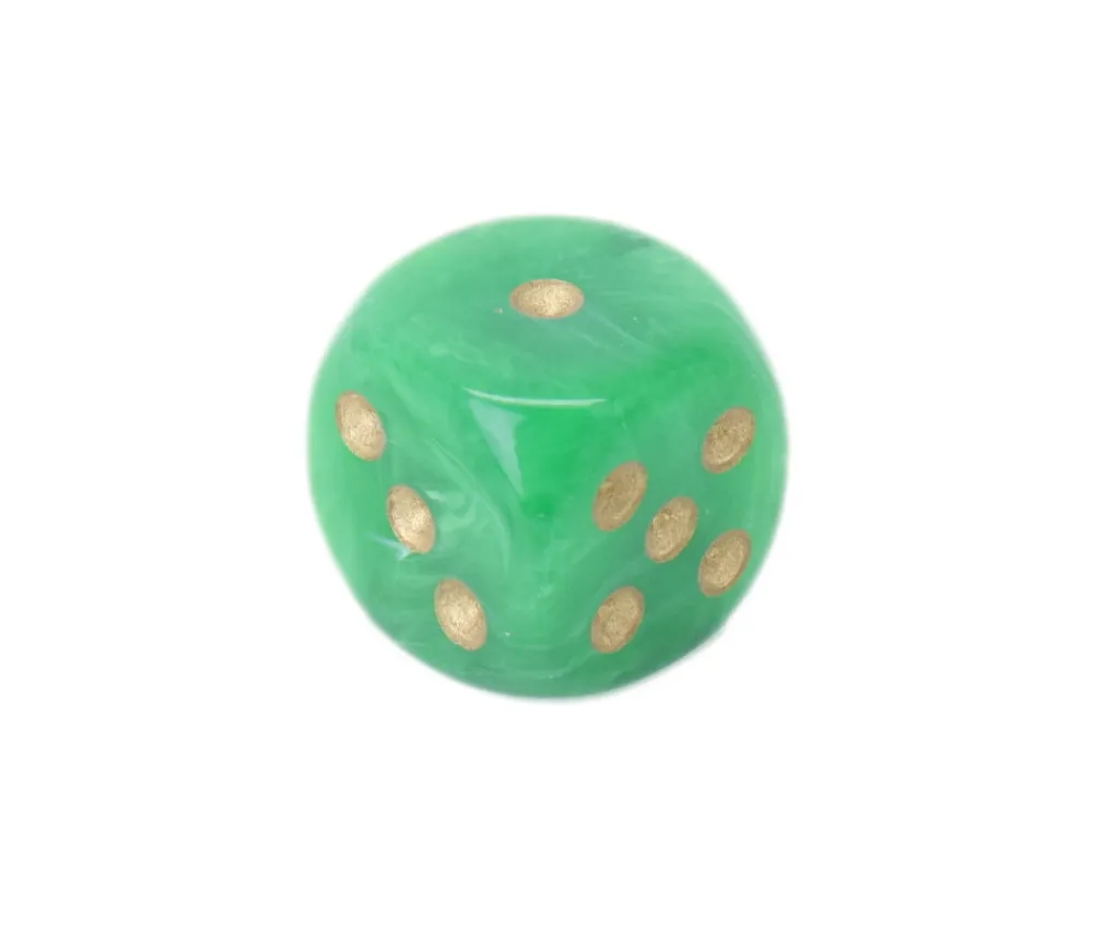 Tout Pour le Jeu Dé vortex Vert 16 mm points dorés