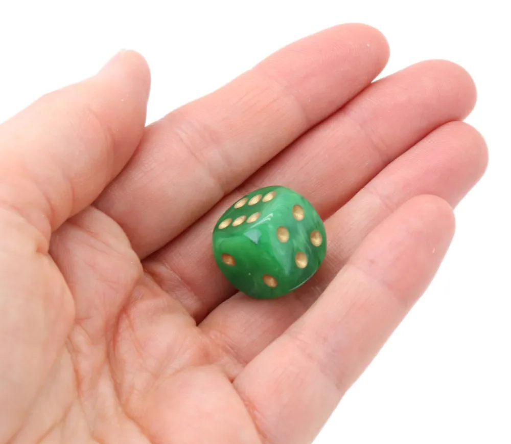 Tout Pour le Jeu Dé vortex Vert 16 mm points dorés