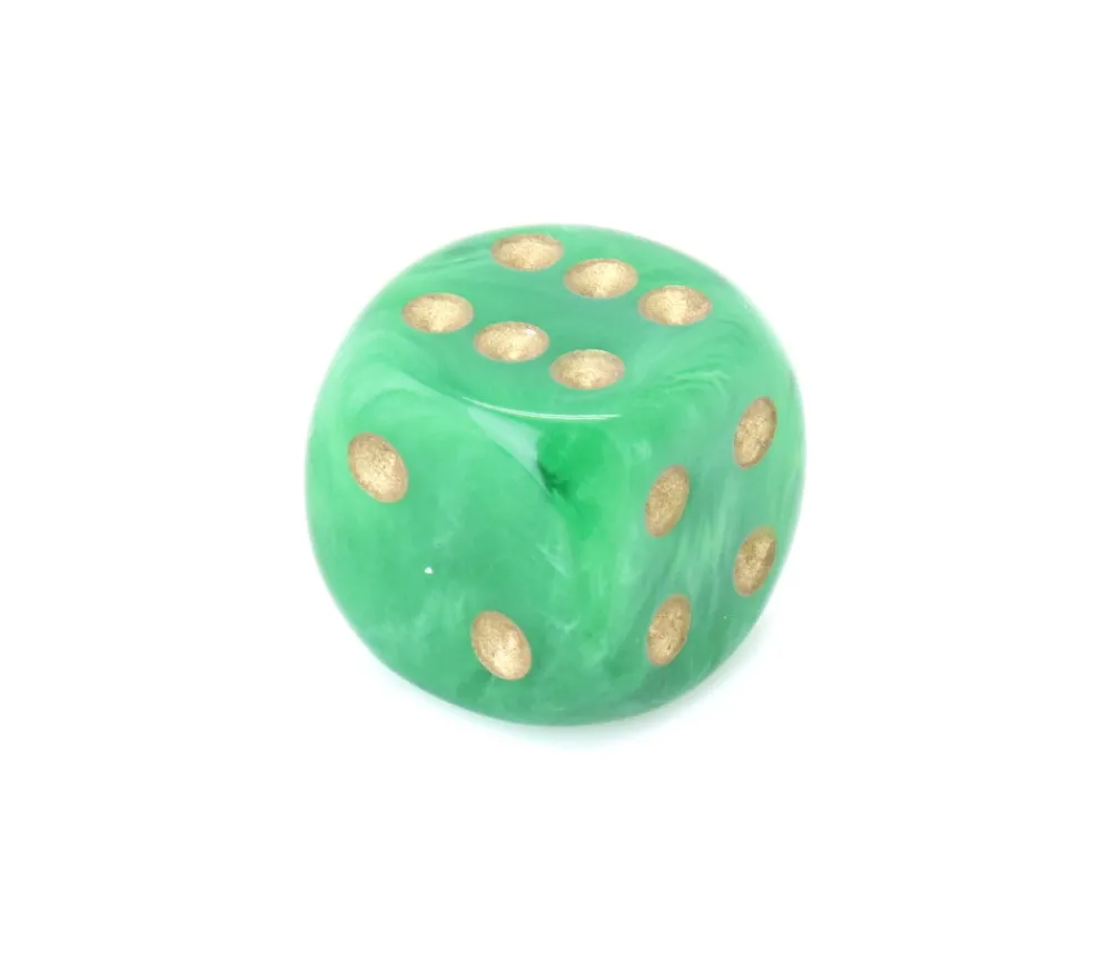Tout Pour le Jeu Dé vortex Vert 16 mm points dorés