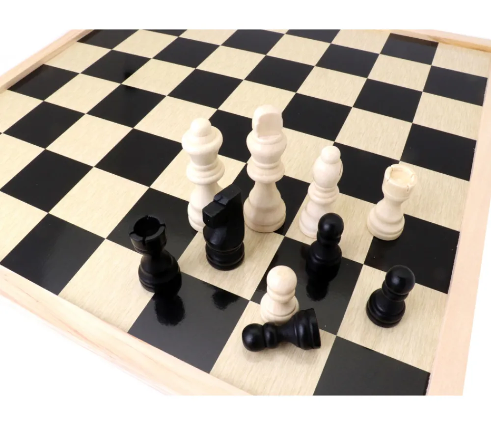 Tout Pour le Jeu Damier/échiquier en bois noir / naturel - plateau 40 cm cases 4.5 cm