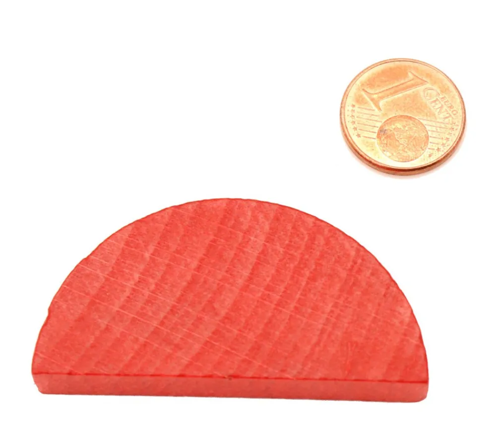Tout Pour le Jeu Demi-rond rouge en bois 42 x 23 x 8 mm pion de jeu