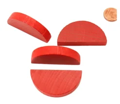 Tout Pour le Jeu Demi-rond rouge en bois 42 x 23 x 8 mm pion de jeu