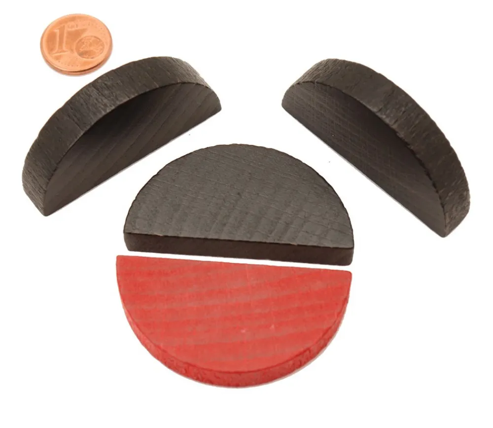 Tout Pour le Jeu Demi-rond rouge en bois 42 x 23 x 8 mm pion de jeu
